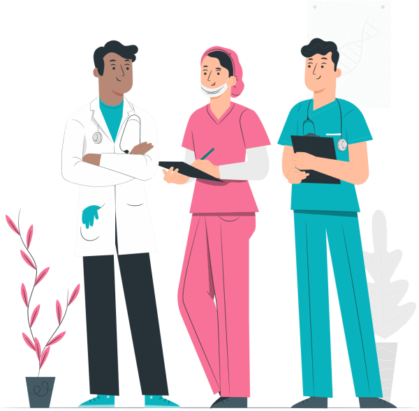 Illustration infirmiers - professionnels de santé